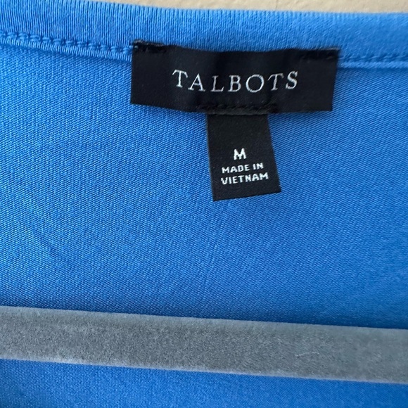 Talbots Pleated Sleeve Crewneck Top | CoolSprings Galleria rayon spandex size M - Picture 5 of 7